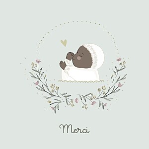 Carte de remerciement sans photo lovely baby (carré) bleu Carte de remerciement sans photo lovely baby (carré) bleu