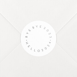 Stickers pour enveloppes vœux Hello goodbye blanc