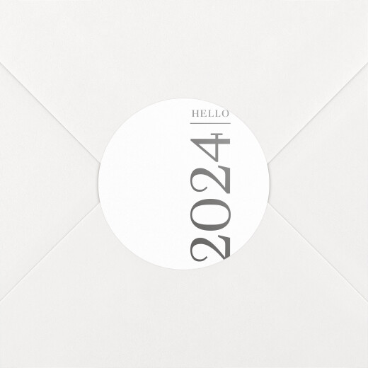 Stickers pour enveloppes vœux Happy year hello - Vue 1