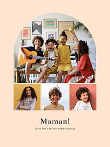 Affiche fête des pères arche multi photo beige Affiche fête des pères arche multi photo beige