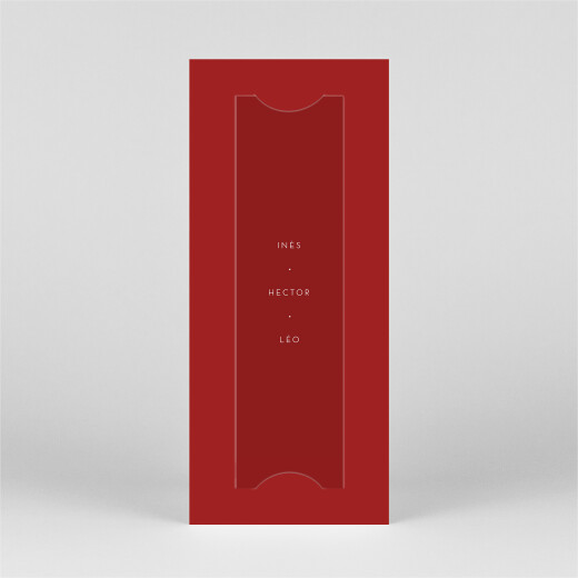 Carte de voeux Elegant cœur (marque-page) rouge - Vue 3