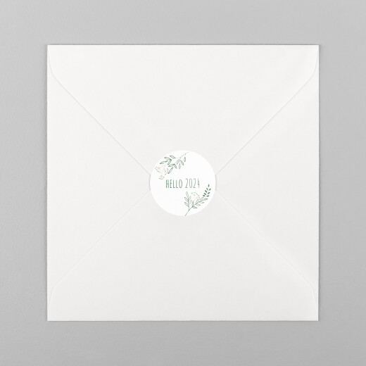 Stickers pour enveloppes vœux Ronde des prés blanc - Vue 2