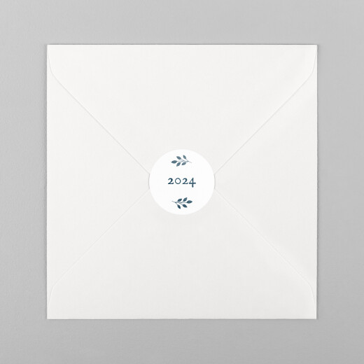 Stickers pour enveloppes vœux Signature végétale Bleu - Vue 2