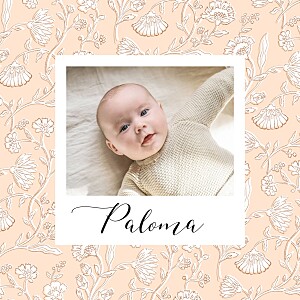 Faire-part de naissance rose douces indiennes rose Faire-part de naissance rose douces indiennes rose