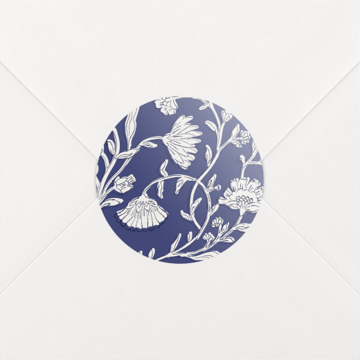 Stickers pour enveloppes naissance Douces indiennes bleu - Vue 1