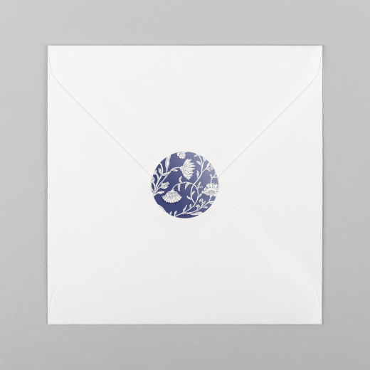 Stickers pour enveloppes naissance Douces indiennes bleu - Vue 2