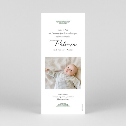 Faire-part de naissance Douces indiennes (marque-page) vert - Vue 4