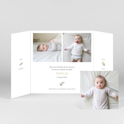Faire-part de naissance Doux rêves (fenêtre) ocre - Vue 2 Faire-part de naissance Doux rêves (fenêtre) ocre - Vue 2