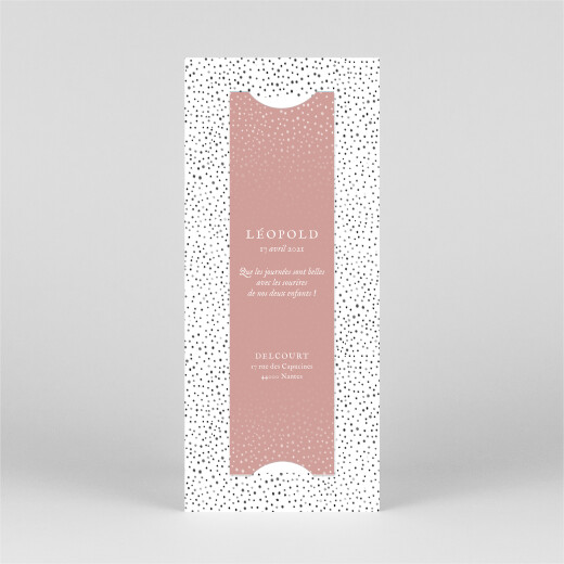 Faire-part de naissance Little dots (marque-page) rose - Vue 3 Faire-part de naissance Little dots (marque-page) rose - Vue 3