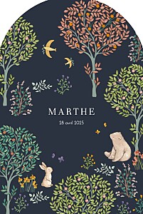 Faire-part de naissance bleu histoire du jardin (arche) bleu marine Faire-part de naissance bleu histoire du jardin (arche) bleu marine