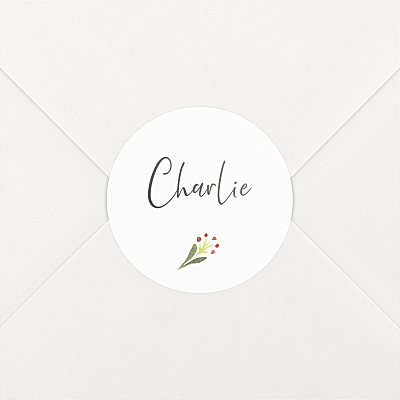 Stickers pour enveloppes naissance classique cueillette blanc Stickers pour enveloppes naissance classique cueillette blanc