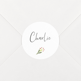 Stickers pour enveloppes naissance Cueillette Blanc