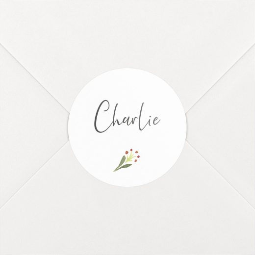 Stickers pour enveloppes naissance Cueillette Blanc - Vue 1