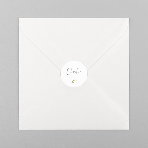 Stickers pour enveloppes naissance Cueillette Blanc - Vue 2