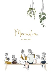 Faire-part de naissance Green family (Arche) Blanc Faire-part de naissance Green family (Arche) Blanc