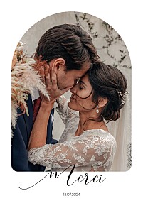 Carte de remerciement mariage classique tendre innocence (arche) blanc Carte de remerciement mariage classique tendre innocence (arche) blanc