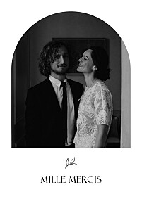 Carte de remerciement mariage avec photo dryade (arche) marine Carte de remerciement mariage avec photo dryade (arche) marine