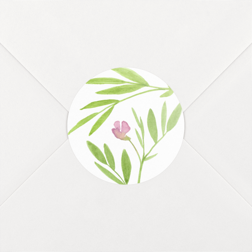 Stickers pour enveloppes naissance Bucolique Rose - Vue 1