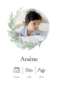 Faire-part de naissance le collectif couronne d'eucalyptus (portrait) vert blanc Faire-part de naissance le collectif couronne d'eucalyptus (portrait) vert blanc