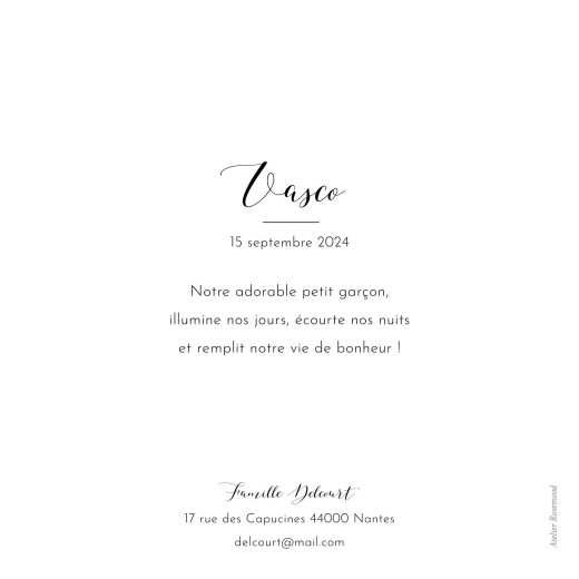 Faire-part de naissance Tendre innocence picto (multi photo) Blanc - Verso Faire-part de naissance Tendre innocence picto (multi photo) Blanc - Verso