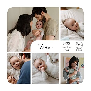 Faire-part de naissance original tendre innocence picto (multi photo) blanc Faire-part de naissance original tendre innocence picto (multi photo) blanc