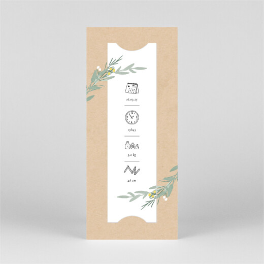 Faire-part de naissance Couronne d'eucalyptus (marque-page) vert beige - Vue 3 Faire-part de naissance Couronne d'eucalyptus (marque-page) vert beige - Vue 3