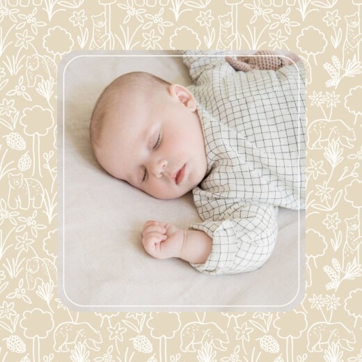 Faire-part de naissance Promenade beige - Recto Faire-part de naissance Promenade beige - Recto