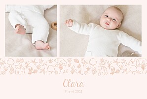 Faire-part de naissance promenade (paysage) rose Faire-part de naissance promenade (paysage) rose
