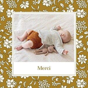 Carte de remerciement jaune brins fleuris moutarde Carte de remerciement jaune brins fleuris moutarde