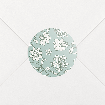 Stickers pour enveloppes naissance bleu brins fleuris bleu Stickers pour enveloppes naissance bleu brins fleuris bleu