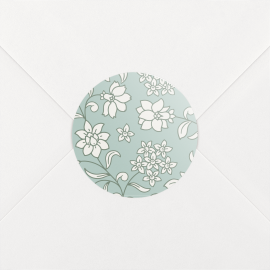 Stickers pour enveloppes naissance Brins fleuris bleu