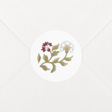 Stickers pour enveloppes vœux Floraison beige