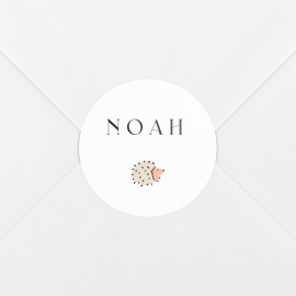 Stickers pour enveloppes naissance Forêt enchantée blanc