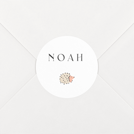 Stickers pour enveloppes naissance Forêt enchantée blanc - Vue 1 Stickers pour enveloppes naissance Forêt enchantée blanc - Vue 1