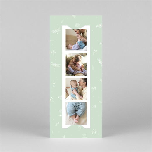 Faire-part de naissance Élégant papillon (marque-page) vert - Vue 2 Faire-part de naissance Élégant papillon (marque-page) vert - Vue 2