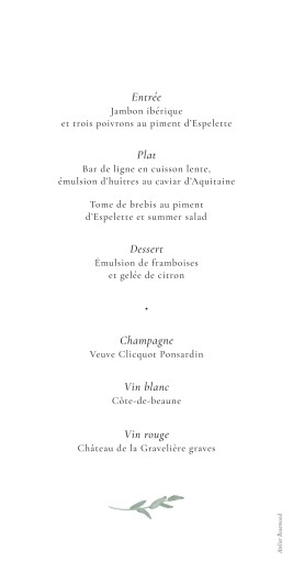 Menu de mariage Couronne d'eucalyptus Rose - Verso Menu de mariage Couronne d'eucalyptus Rose - Verso