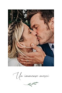 Carte de remerciement mariage kraft couronne d'eucalyptus (simple) blanc Carte de remerciement mariage kraft couronne d'eucalyptus (simple) blanc