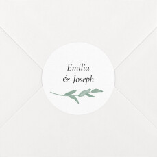 Stickers pour enveloppes mariage Couronne d'eucalyptus blanc