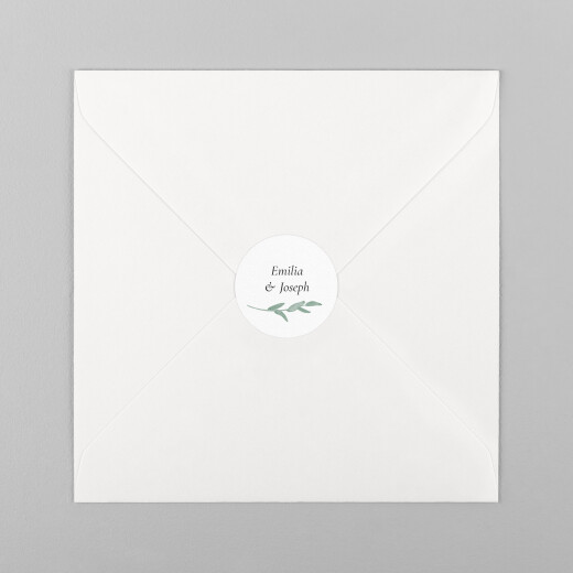 Stickers pour enveloppes mariage Couronne d'eucalyptus blanc - Vue 2