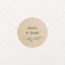 Stickers pour enveloppes mariage Couronne d'eucalyptus beige
