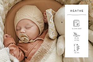 Faire-part de naissance le collectif cartouche pictos (paysage) blanc Faire-part de naissance le collectif cartouche pictos (paysage) blanc