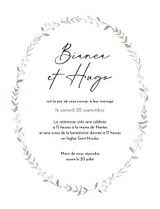 Faire-part de mariage avec photo ronde à l'infini (portrait) vert Faire-part de mariage avec photo ronde à l'infini (portrait) vert