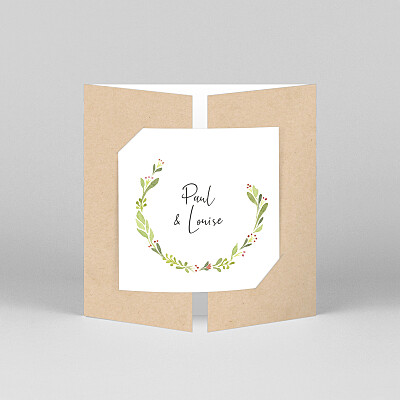 Faire-part de mariage fleur cueillette (fenêtre) blanc Faire-part de mariage fleur cueillette (fenêtre) blanc