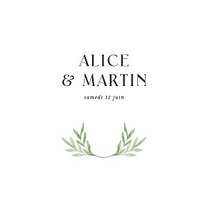 Faire-part de mariage champêtre cœur végétal (4 pages) blanc Faire-part de mariage champêtre cœur végétal (4 pages) blanc