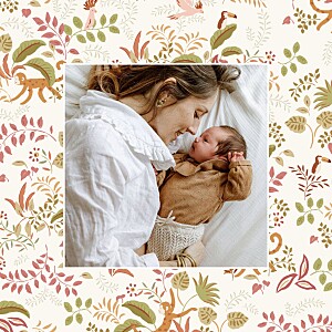 Faire-part de naissance petit frère ou petite soeur petit ouistiti rose Faire-part de naissance petit frère ou petite soeur petit ouistiti rose