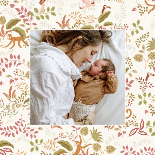 Faire-part de naissance Petit ouistiti rose - Recto Faire-part de naissance Petit ouistiti rose - Recto