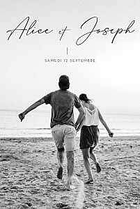 Faire-part de mariage traditionnel signature (grande photo) blanc Faire-part de mariage traditionnel signature (grande photo) blanc