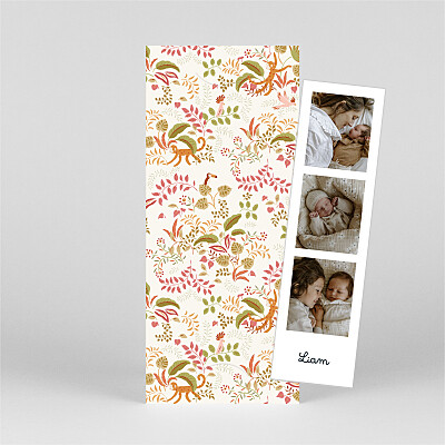 Faire-part de naissance rose petit ouistiti (marque-page) rose Faire-part de naissance rose petit ouistiti (marque-page) rose