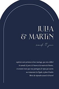 Faire-part de mariage bleu ornement (arche) bleu Faire-part de mariage bleu ornement (arche) bleu