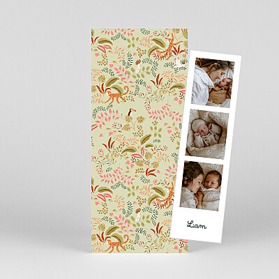 Faire-part de naissance vert petit ouistiti (marque-page) vert Faire-part de naissance vert petit ouistiti (marque-page) vert